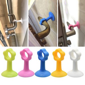 Flower Door Handle Crash Pad Rubber Door Knob Pack of 2