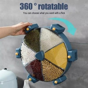 Wall Mounted 360° Revolving 6 Partition Grain Dispenser
