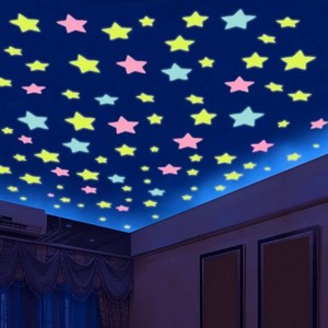 100pc 3D Colorful Wall Star Luminous Glow Sticker
