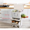 3 Layer Storage Trash Dustbin With Wheels 42L