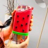 Ice Cream Shaped Water Bottle With Straw
