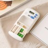 2 Grid Pill Box With Alarm Timer Clock Reminder