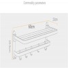 Bathroom Towel Foldable Wall Mounted  Rack Holder With Hooks