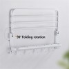 Bathroom Towel Foldable Wall Mounted  Rack Holder With Hooks