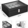 10-Slot Watch Box with Removable Watch Pillow