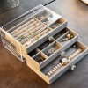 Acrylic Organizers Velvet Three-Layer Jewellery Storage Box Earring Rings Necklace Large Space Jewellery Box
