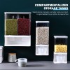 Wall Mounted Dry Food Dispenser Whole Grains Rice Bucket Large 1/2-Grid Storage