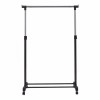 Adjustable Rolling Clothes Hanger Coat Rack Floor Hanger Storage With Shoe Rack