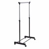 Adjustable Rolling Clothes Hanger Coat Rack Floor Hanger Storage With Shoe Rack