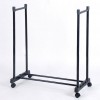 Adjustable Rolling Clothes Hanger Coat Rack Floor Hanger Storage With Shoe Rack