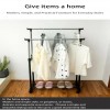Multi-Functional Floor Clothes Rack Double Pole Stainless Steel Hanger