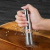 Push Button Thumb Grinder Stainless Steel Salt and Pepper