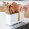Multifunction Spoon Fork Chopsticks Storage Holder Double Layer Cutlery With Sponge Shelf Sink Organizer