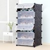 6 Layer Shoe Rack With Transparent Doors Easy To Install Shoes Shelf Organizer