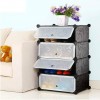 4 Layer Shoe Rack With Transparent Doors Easy To Install Shoes Shelf Organizer