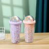 Rainbow Water Bottle With Straw