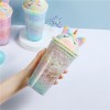 Korean Style Cute Water Bottle Unicorn Plastic Water Bottle With Straw