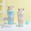 Korean Style Cute Water Bottle Unicorn Plastic Water Bottle With Straw