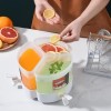 5.2L Cold Drink Bucket 360 Rotating With Faucet Three Grid Fruit Teapot