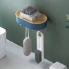 Wall-Mounted Drain Soap Box with Hooks