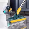 2 In 1 Floor Scrub Brush with Window Squeegee Rotatable Long Handle