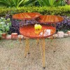 Set of 3 Red Sea Shiny Round Table