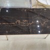 Black Marble Pattern with Golden Borders Center Table