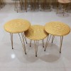 Set of 3 Handi Craft Golden Round Table