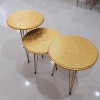 Set of 3 Handi Craft Golden Round Table