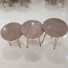 Set of 3 Grey Marble Style Round Table