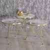 (Set of 4) White Gold nesting tables Set