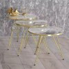 (Set of 4) White Gold nesting tables Set
