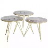 (Set of 4) White Gold nesting tables Set
