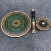 Artistic Table With Nakshi Art Top Green Multi Colour