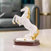 Resin White Gold Horse Statue Large