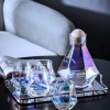 7-Pcs Nordic Style Rainbow Multi Shade Glass Set with Cork Lid Jug