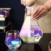 7-Pcs Nordic Style Rainbow Multi Shade Glass Set with Cork Lid Jug