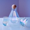 7-Pcs Nordic Style Classic Blue Glass Set With Cork Lid Jug