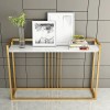 Gold Finish Rectangle Modern Narrow Console Table