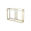 Gold Finish Rectangle Modern Narrow Console Table
