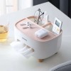 Multifunctional Tissue Box  With  Remote Mobile Glasses and Pen Holder