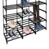 Shelf Removable 4-tier 3-row Metal Shoe Rack Storage Organizer