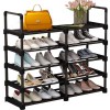 Shelf Removable 4-tier 3-row Metal Shoe Rack Storage Organizer
