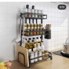 3 Tire Stainless steel kitchen storage shelf