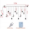 220V 3.5m LED Moon Star Fairy Curtain String Lights