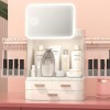 Cosmetic Storage Box With Mirror Led Light