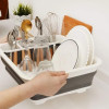 Silicone foldable drainer dish rack