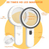 Magnifying Glass with Light, 30X Handheld Large Magnifying Glass