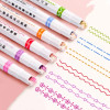 6 Roller Color Pens Highlighters With 6 Different Curve Shapes,Curve Highlighter Pen Set