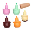 Ice Cream Cone Shape Highlighter With Stack Able 5 Bright Color Highlighter